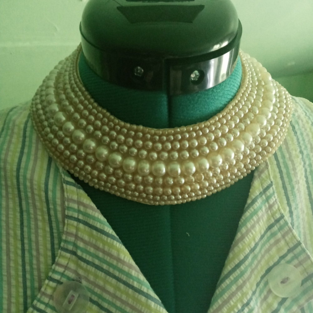1950s pearl collar necklace